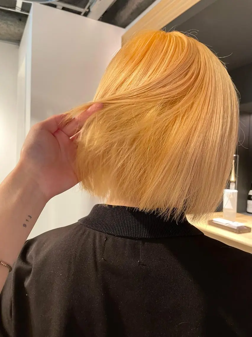 ショート カラー ブリーチ カット ヘアカラー トリートメント 🫧ハイトーン✨格安 より質💐マンツーマのヘアスタイル