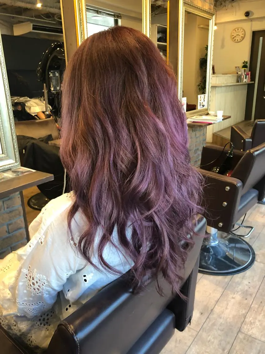 セミロング カラー ヘアアレンジ ピンクカラー 美髪・艶髪特化美容師 RYOJIのヘアスタイル