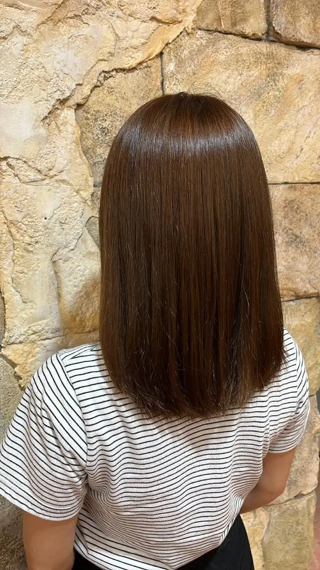 ミディアム カラー ブリーチ グレージュ ミルクティーグレージュ ブリーチなしカラー 🌈鈴木 星凪🌈のヘアスタイル