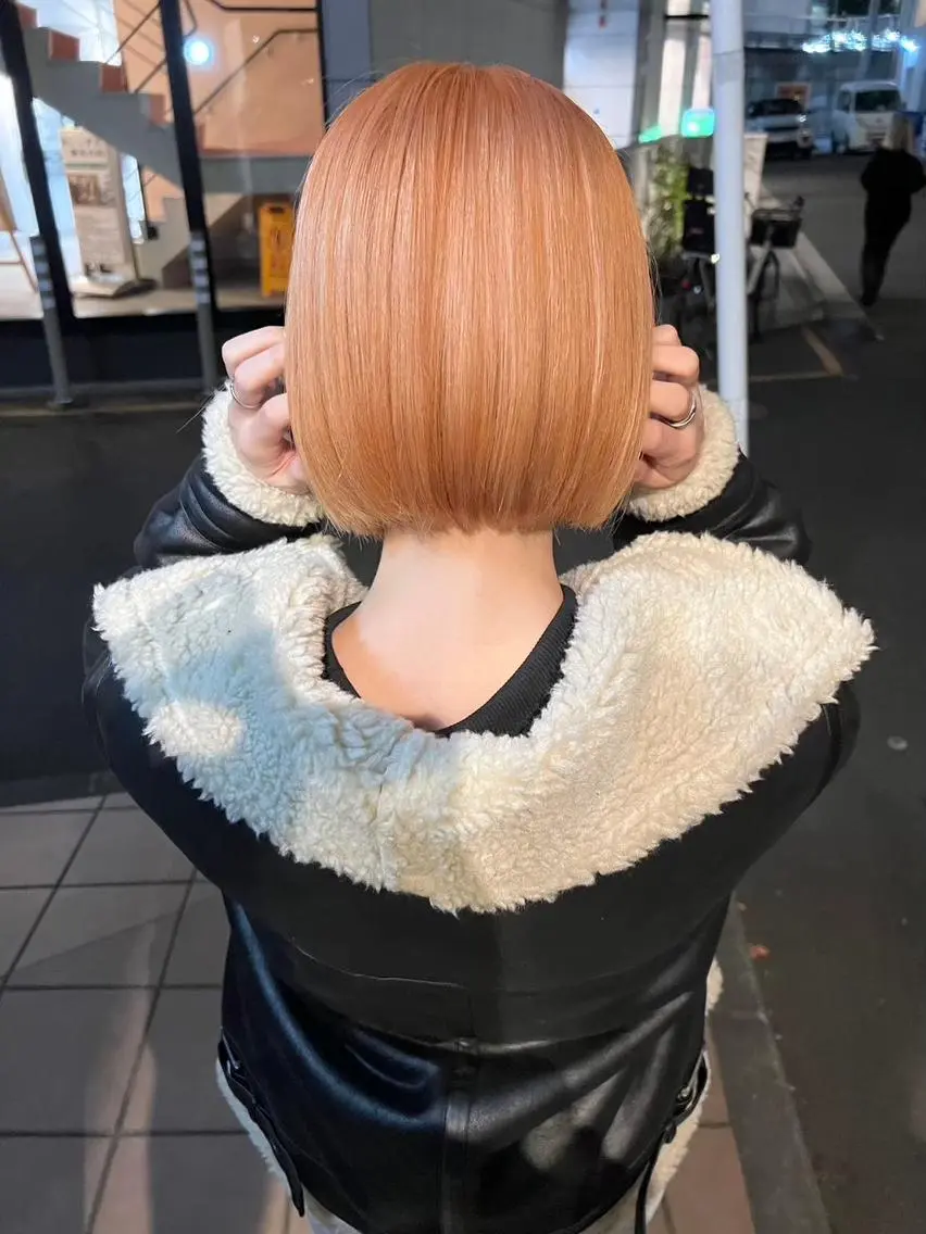 ショート カラー オレンジ ショートヘア 🎀ブリーチ ハイト ーン ♡Kanon♡のヘアスタイル