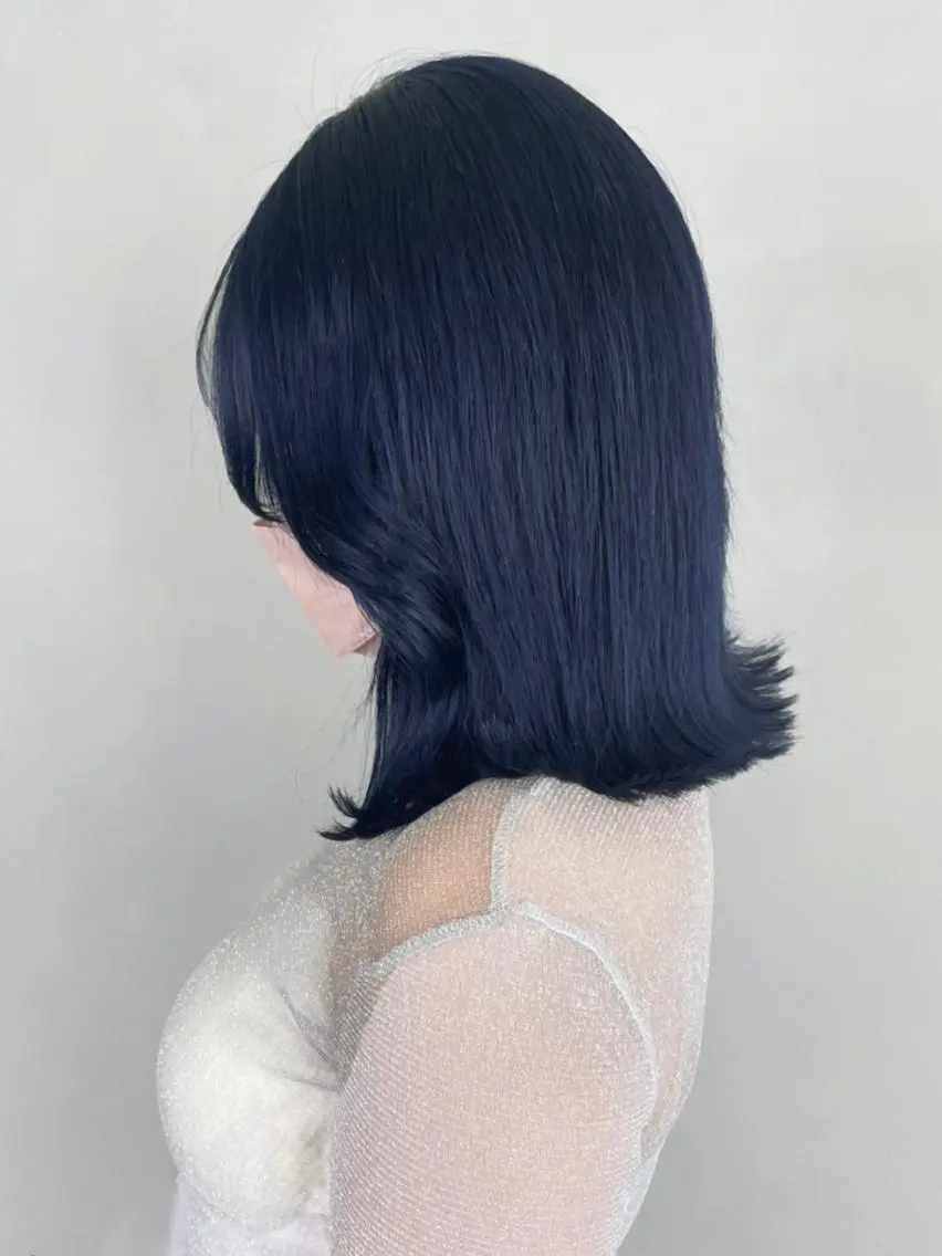 カラー ヘアアレンジ パーマ ブルーカラー ボブ カット ヘアカラー トリートメント ITbyALBUM 藤沢店のヘアスタイル