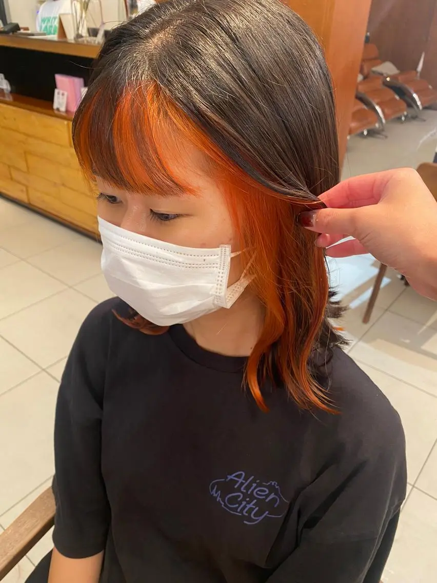 カラー ミストバング フェイスフレーミング オレンジ ヘアカラー 袴着付け予約受付中/ 渡辺奈緒のその他イメージ