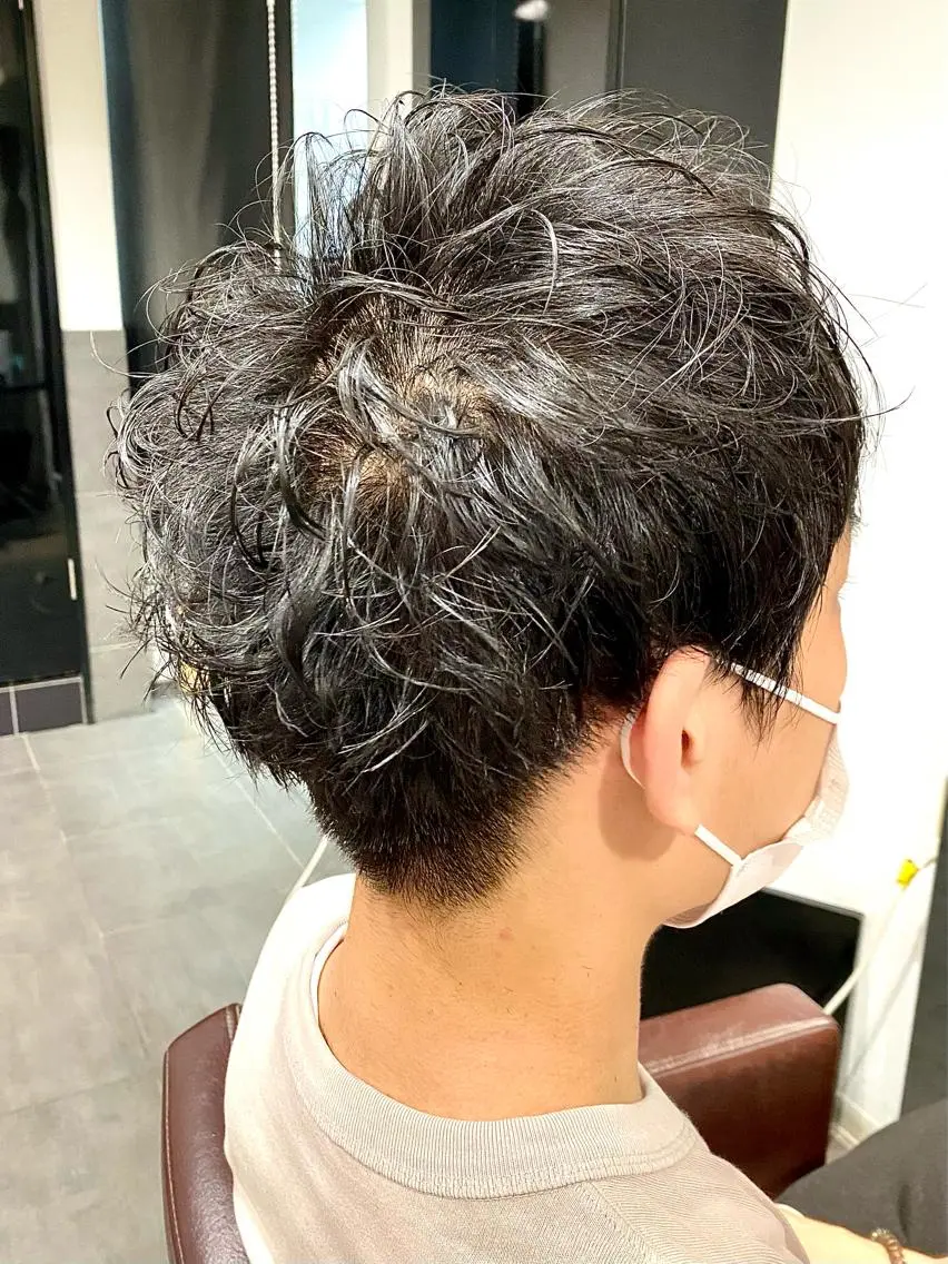 パーマ メンズ カット パーマ ⭕️メンズパーマ⭕️ 山口　裕太郎のヘアスタイル