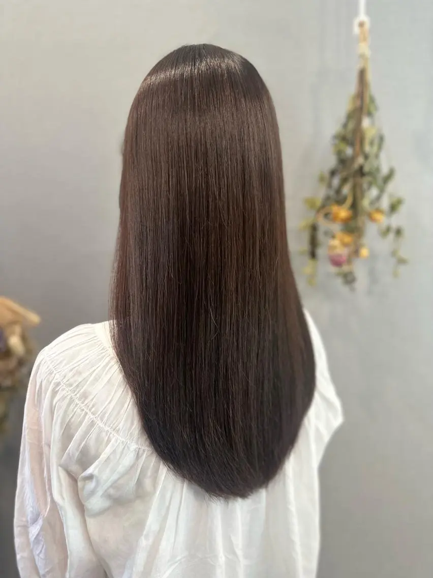 ロング 髪質改善 ロング 縮毛矯正 カット 縮毛矯正 K Harukaのヘアスタイル