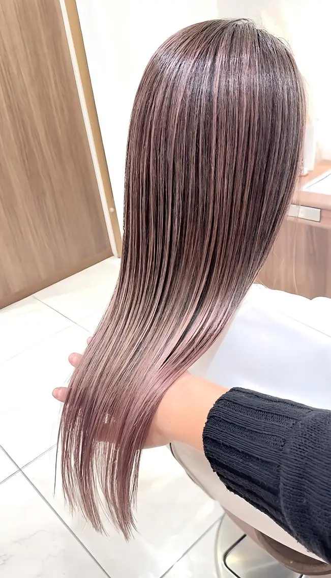 ロング カラー 髪質改善 ヘアカラー トリートメント ＡＳＨ大宮/ブリーチ 髪質改善/カラーのヘアスタイル