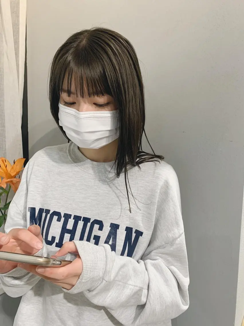 セミロング カラー ボブパーマコテ巻き風 パーマNo1深江秀平のヘアスタイル