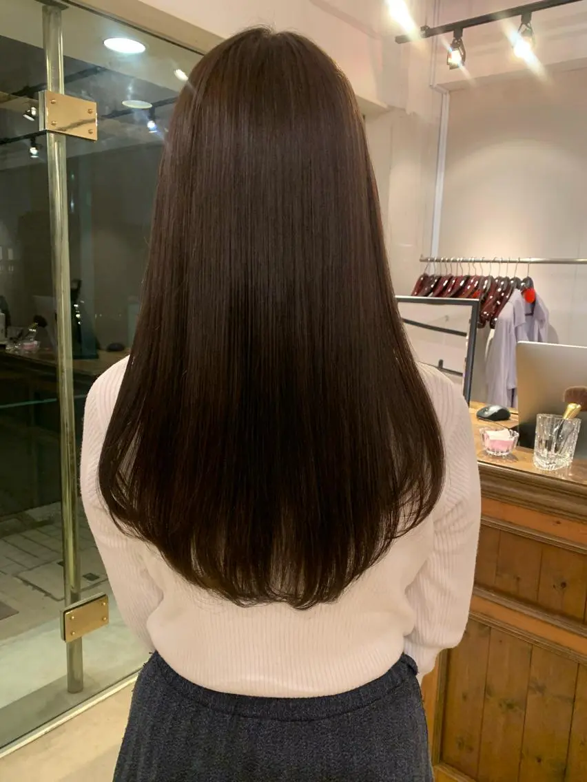ロング カラー カット ヘアカラー トリートメント 透明感カラー/縮毛 矯正/YUKAのヘアスタイル