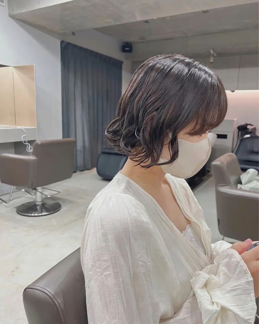 ショート パーマ ボブパーマコテ巻き風 パーマNo1深江秀平のヘアスタイル