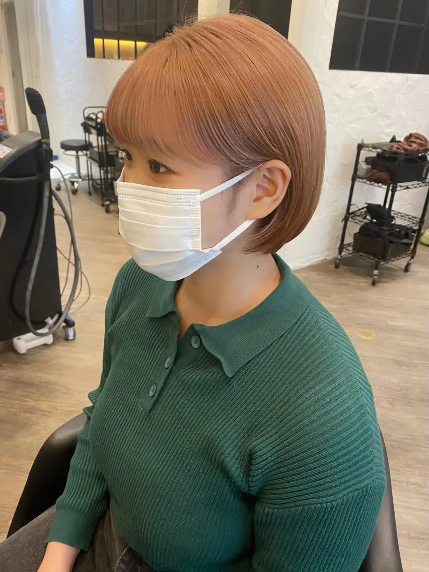 ショート カラー ベージュカラー ブリーチ ピンクカラー ピンクベージュ 🌟アレンジが似合う カラー🌟Rumiのヘアスタイル
