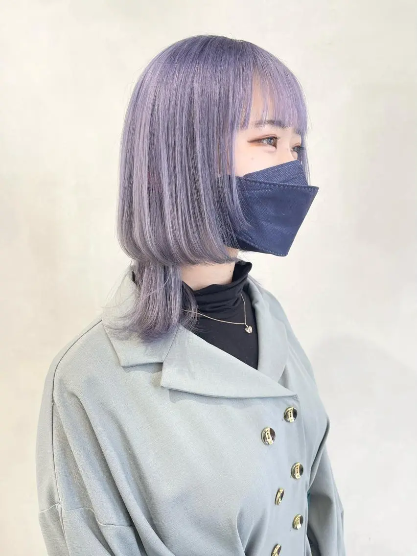ミディアム カラー ラベンダーカラー カット ヘアカラー トリートメント 🦋レイヤーカット ミドリカワ🦋のヘアスタイル