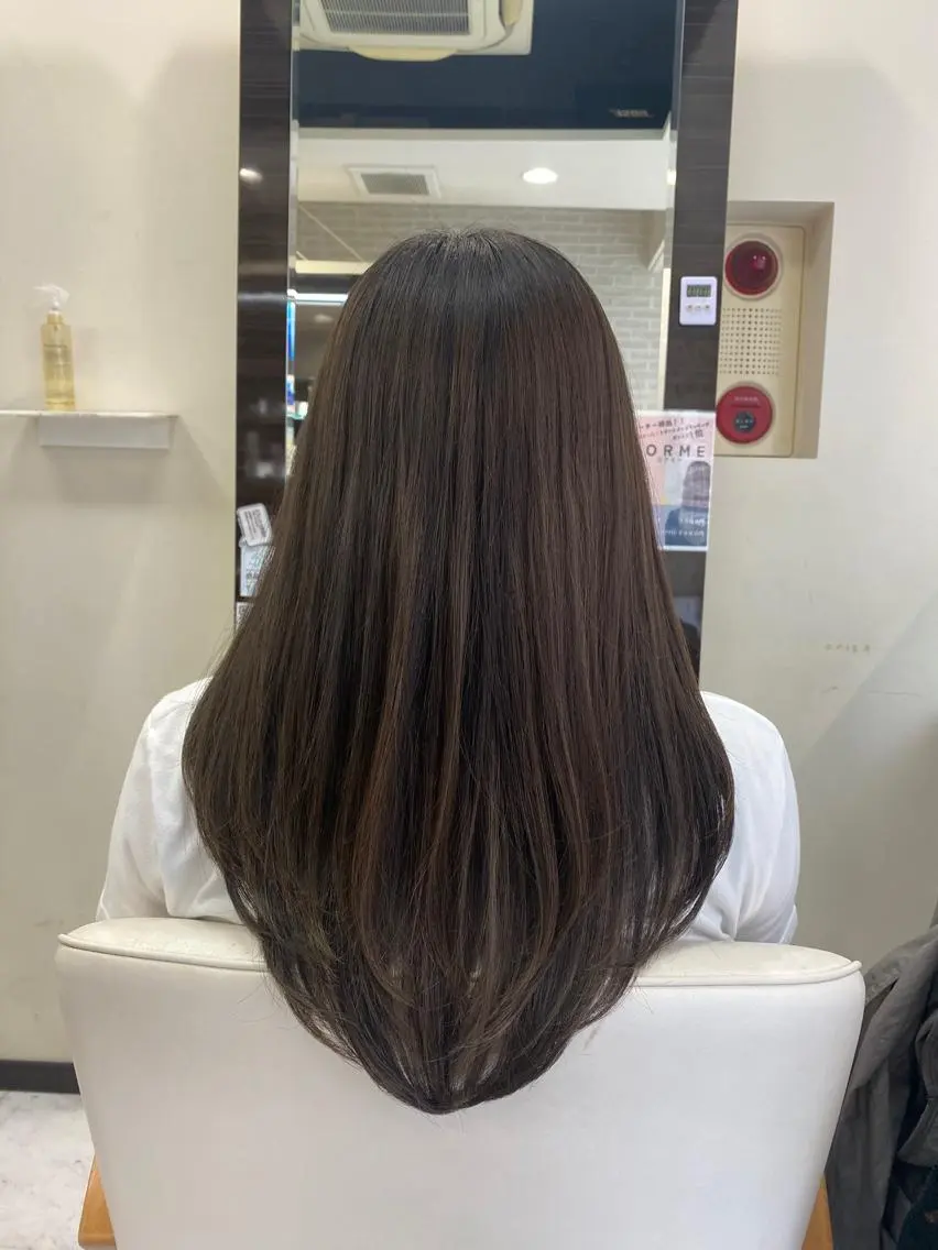 ロング 韓国風ヘア レイヤーカット ロング シャギー カット 目黒 碧人のヘアスタイル