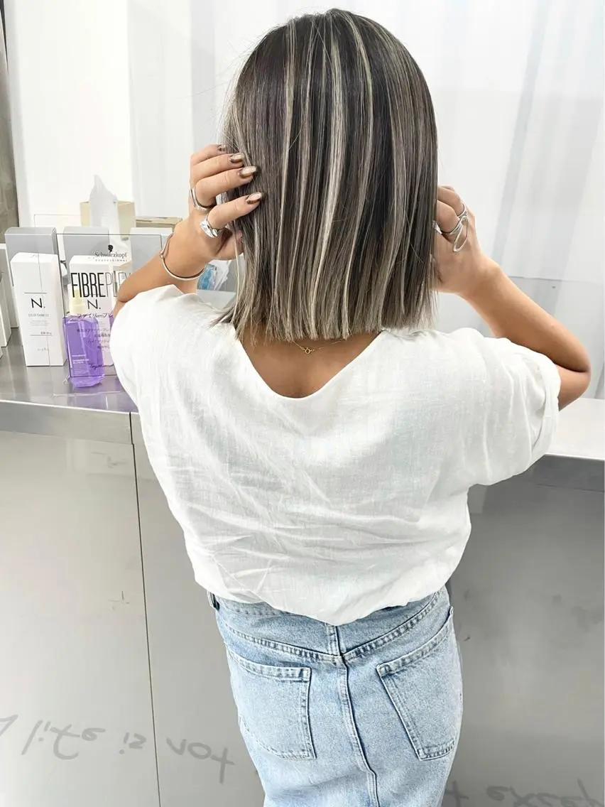 ミディアム 森長 留以のヘアスタイル