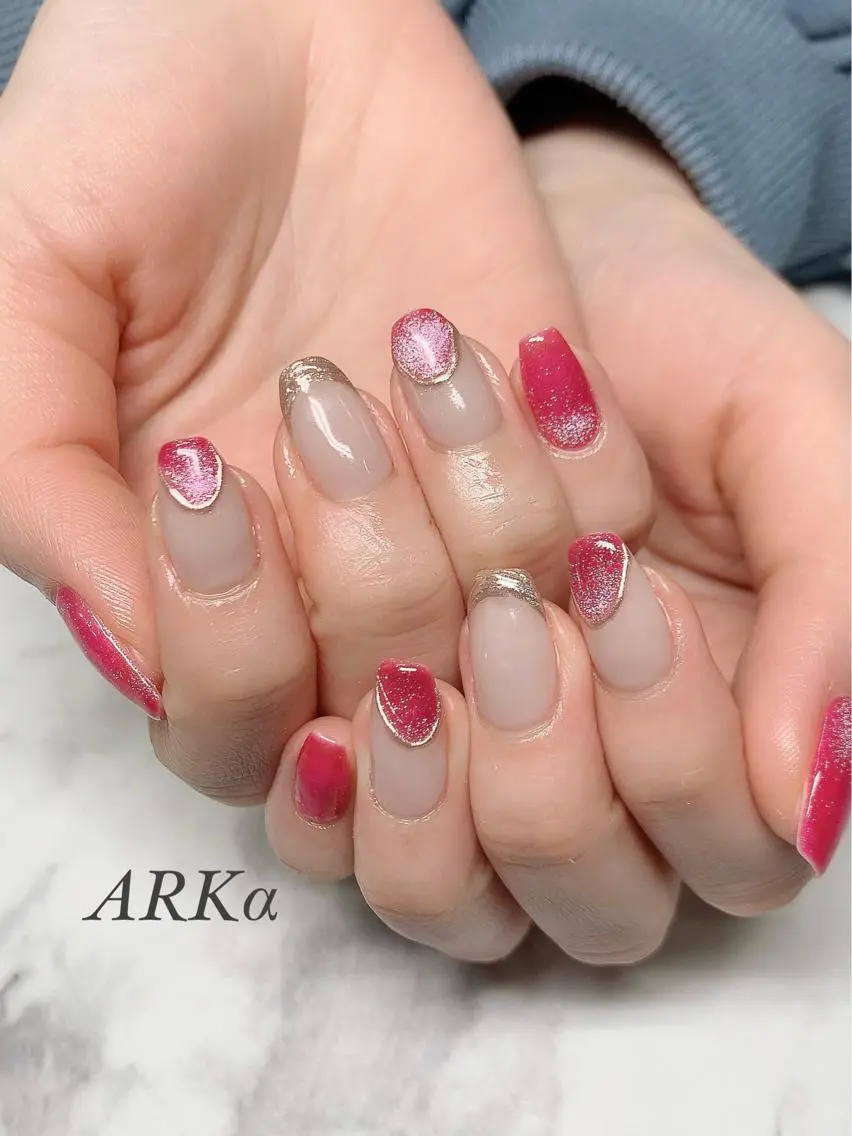 セミロング ネイル フットネイル Nailsalon ARKαのネイルデザイン
