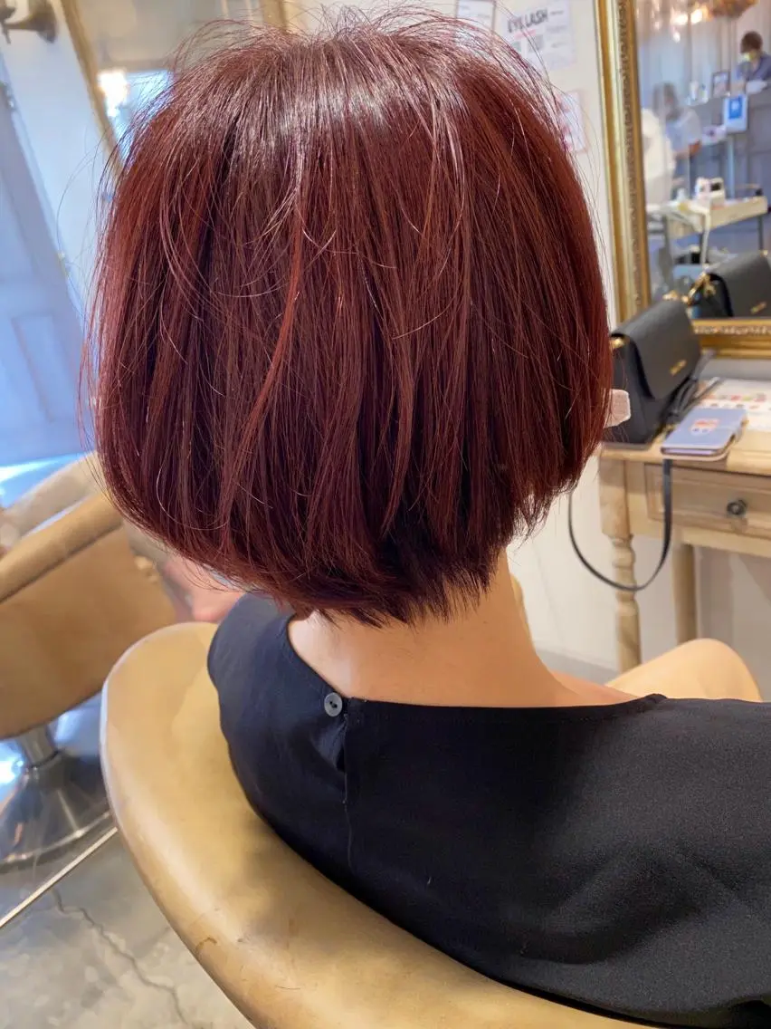 ショート カラー イルミナカラー ピンクカラー ローズカラー 美髪・髪質改善 有田怜平のヘアスタイル
