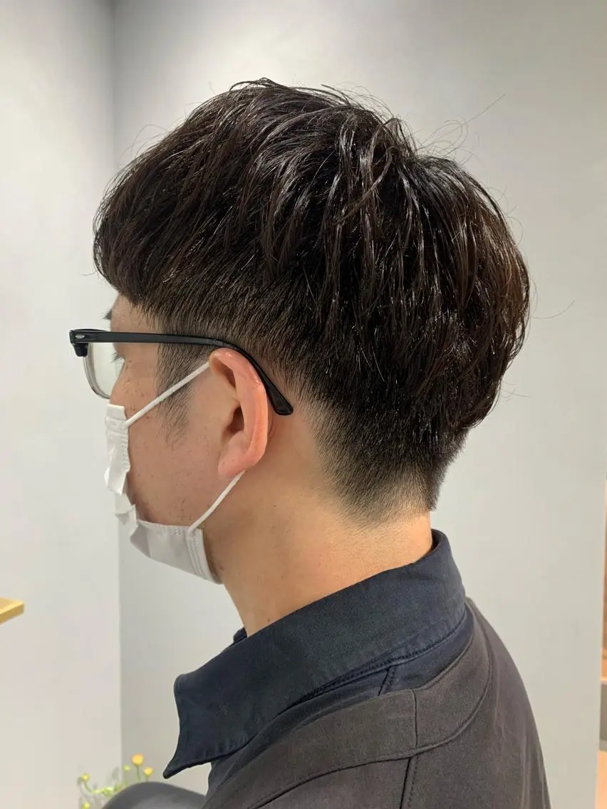 ショート メンズ ボブパーマコテ巻き風 パーマNo1深江秀平のヘアスタイル