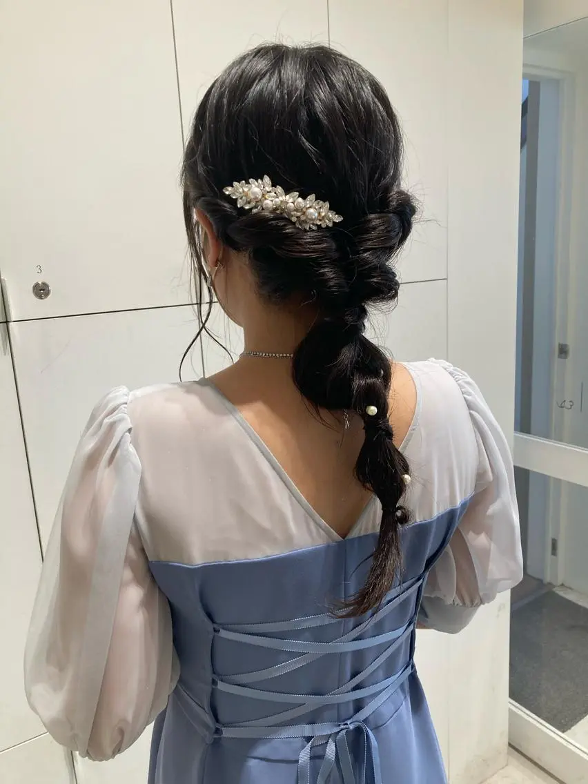 ロング ヘアアレンジ ヘアセット 透明感カラー🫧 nanohaのヘアスタイル