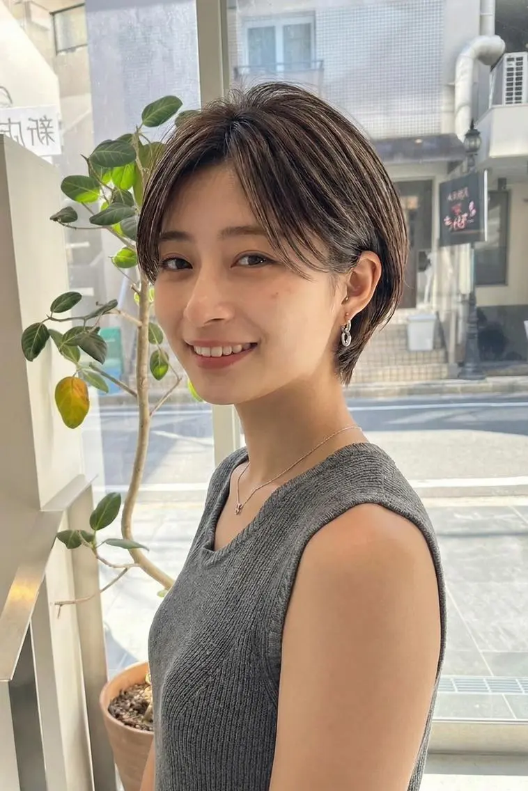 ショート tre.甲子園口店/ レイヤーカットのヘアスタイル