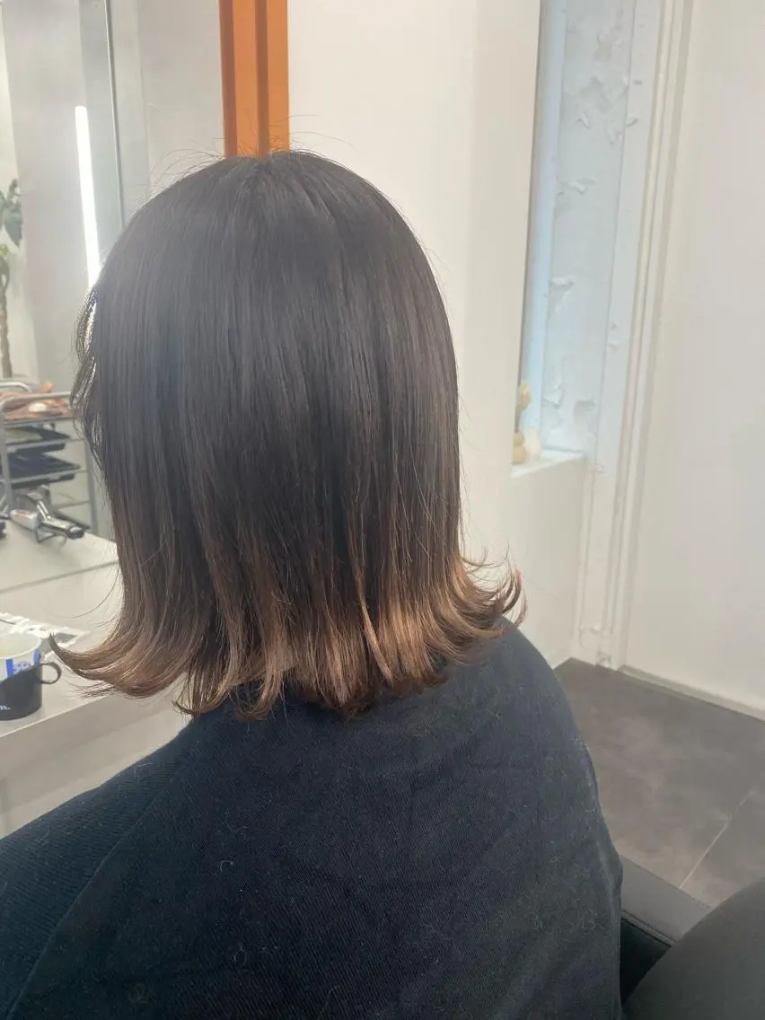 ミディアム ヘアカラー 長畑 光紀のヘアスタイル