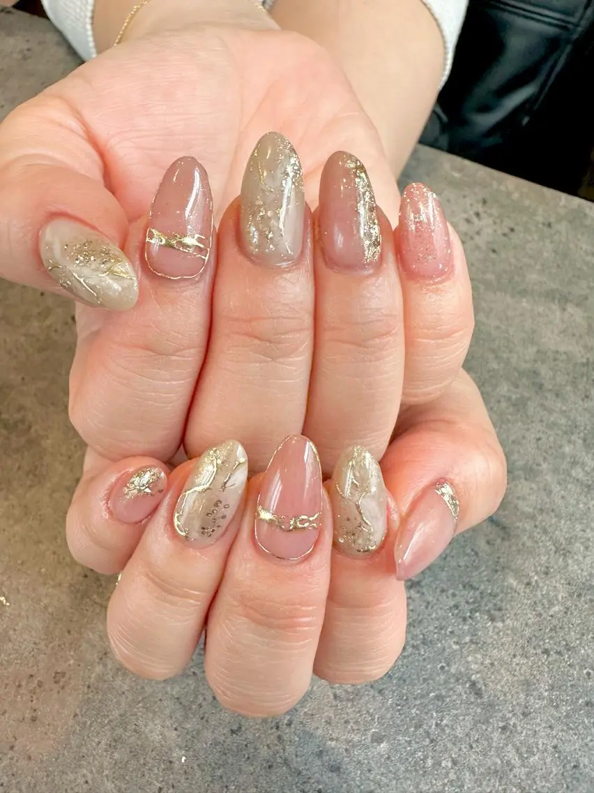 ネイル フラワーネイル ジェルネイル 大理石ネイル(マーブル) ニュアンスネイル シンプルネイル nail salon amanoのネイルデザイン