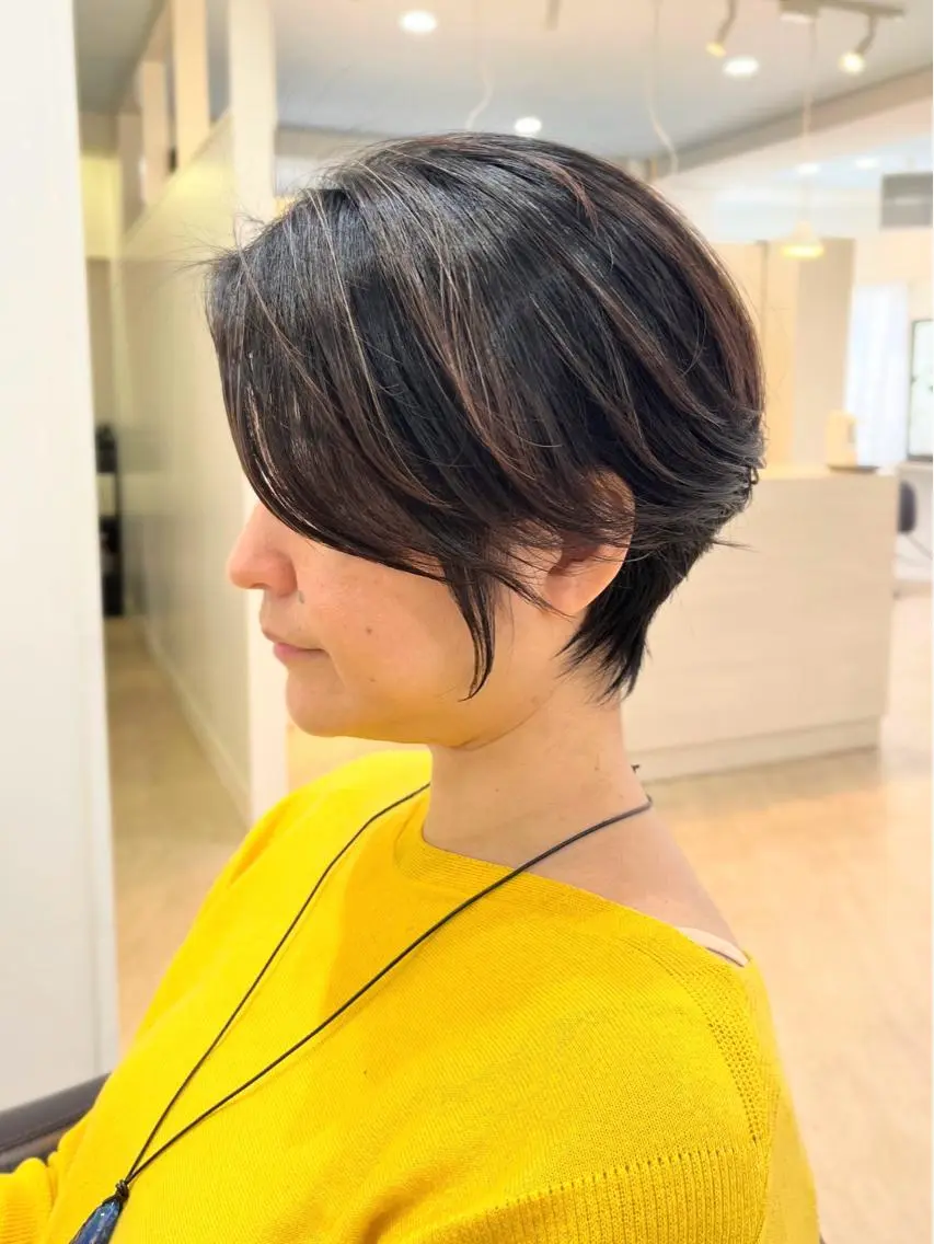 ショート カラー ショートヘア 小顔カット 植松 茜のヘアスタイル