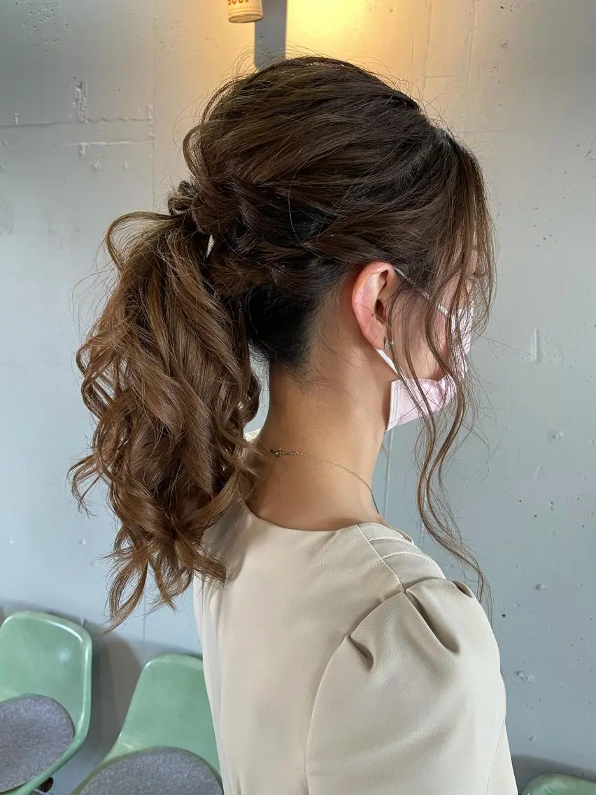ヘアアレンジ ポニーテール 🍀アレンジ簡単ヘア ☘️石田万里奈🍀のヘアスタイル