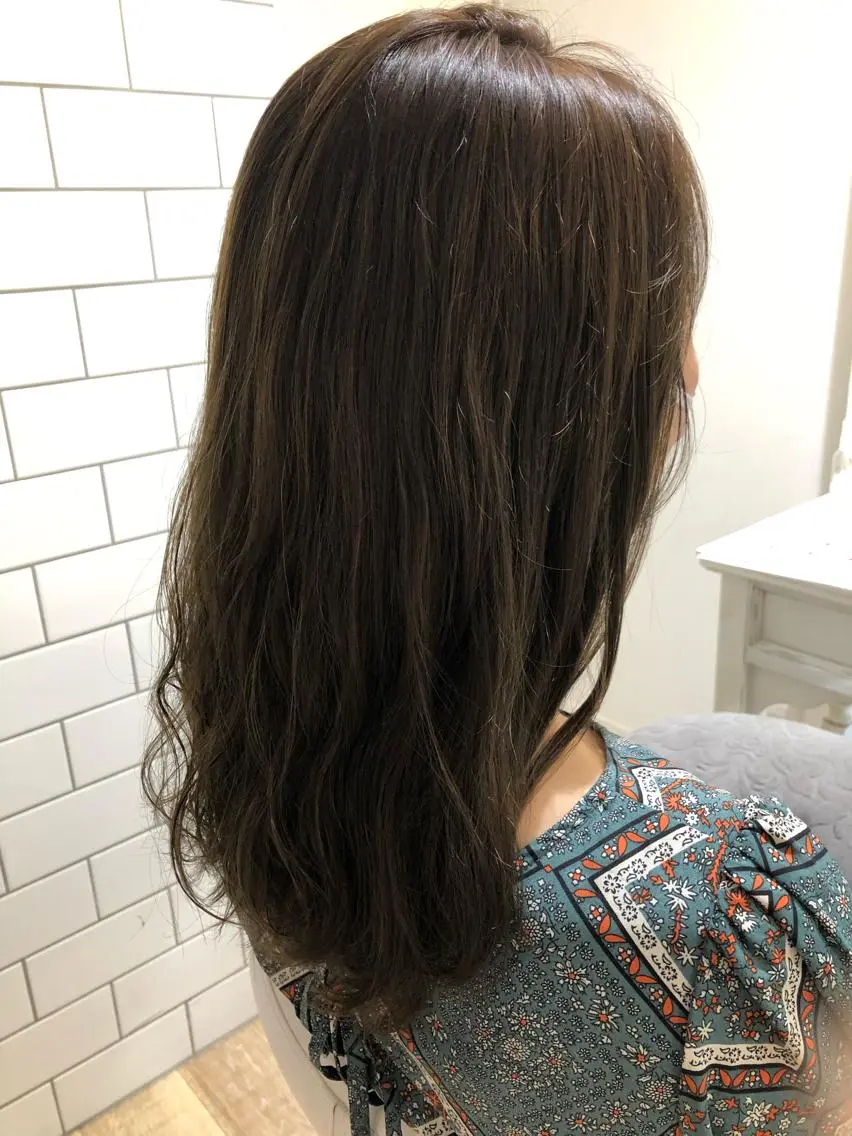 ミディアム カラー パーマ アクアカラー ミント ✨🌿大人可愛い愛さ れhair🌿✨松本のヘアスタイル