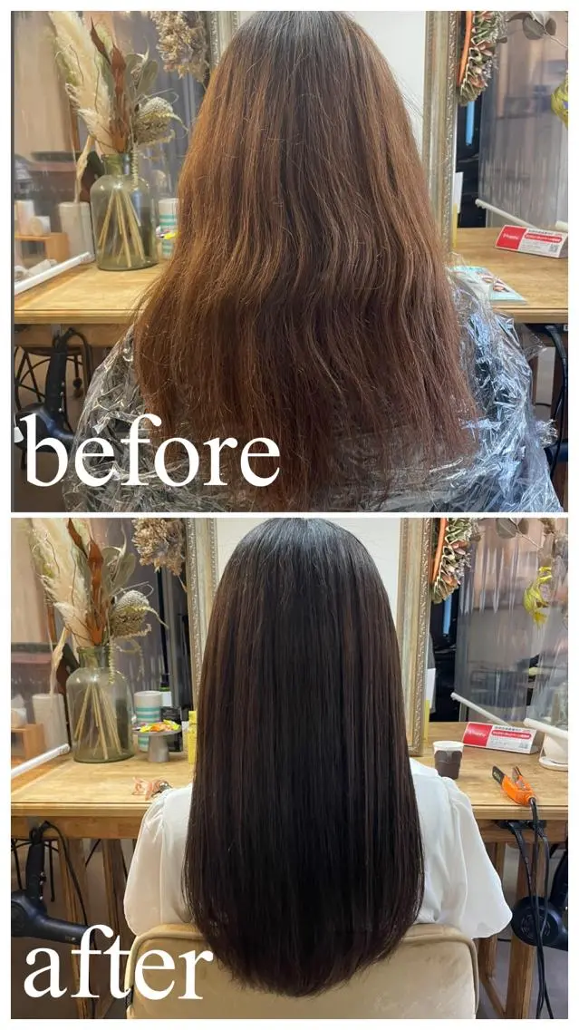 ロング カラー カット ヘアカラー トリートメント 英語ok sohee ソヒ 305号室のヘアスタイル