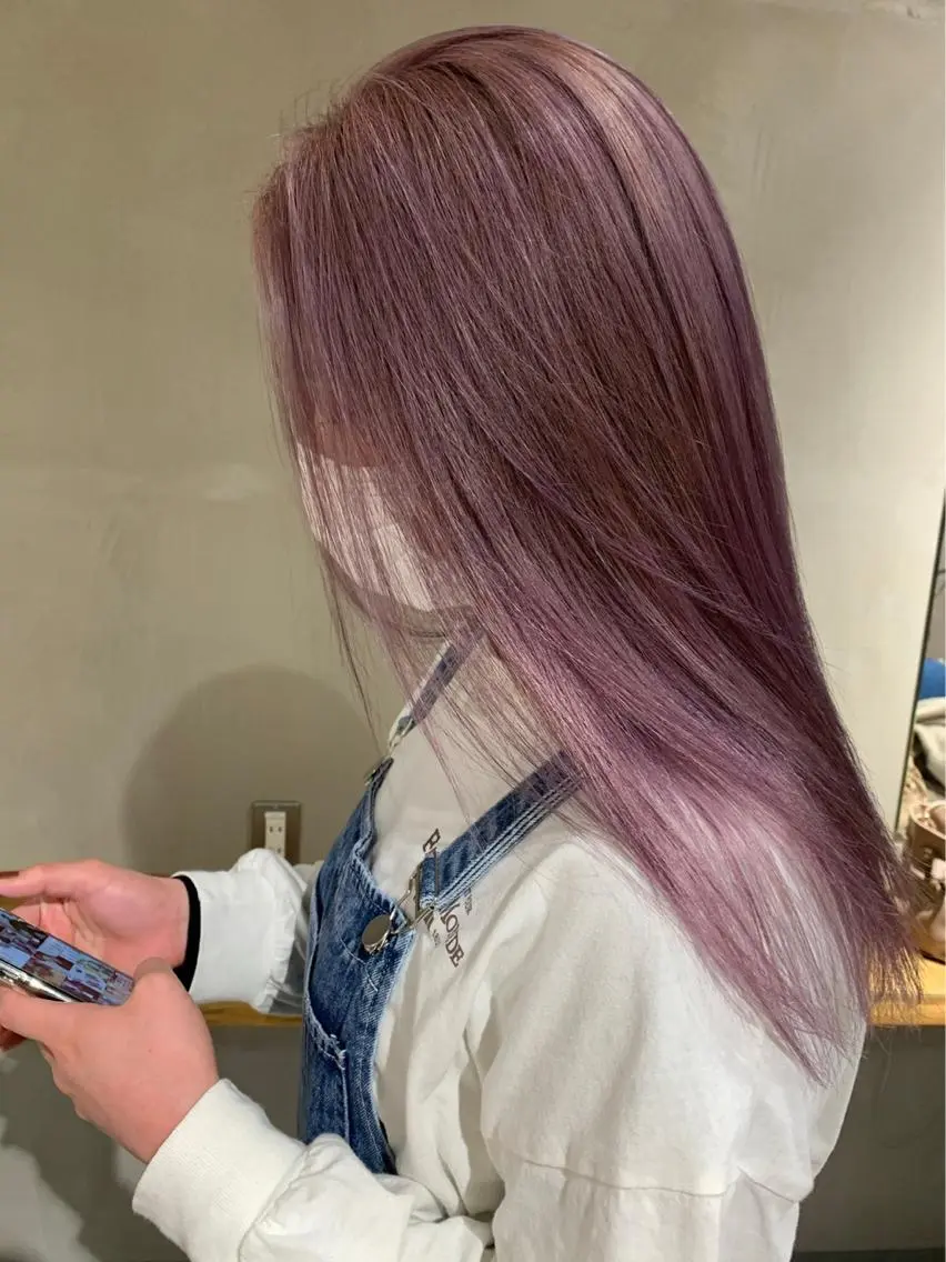 ロング カラー ブリーチ ラベンダーカラー mizuki /メンズカット募集のヘアスタイル
