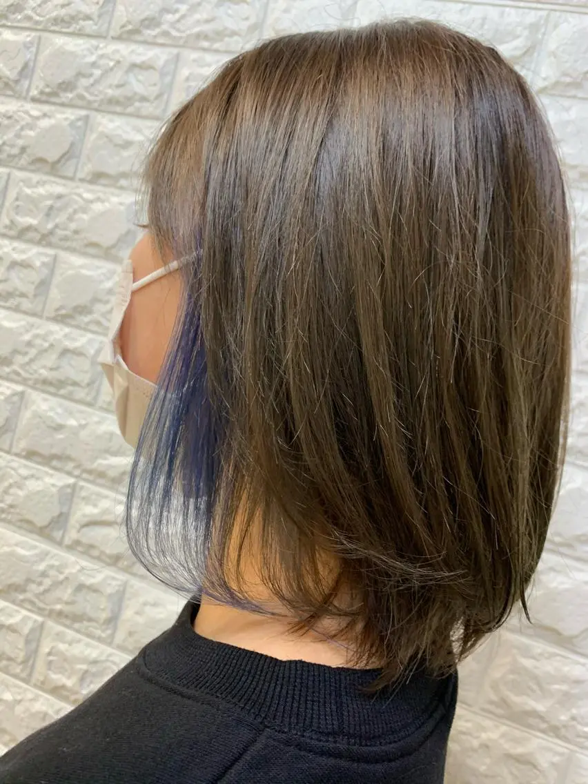 ミディアム カラー ヘアカラー 福森 みずきのヘアスタイル