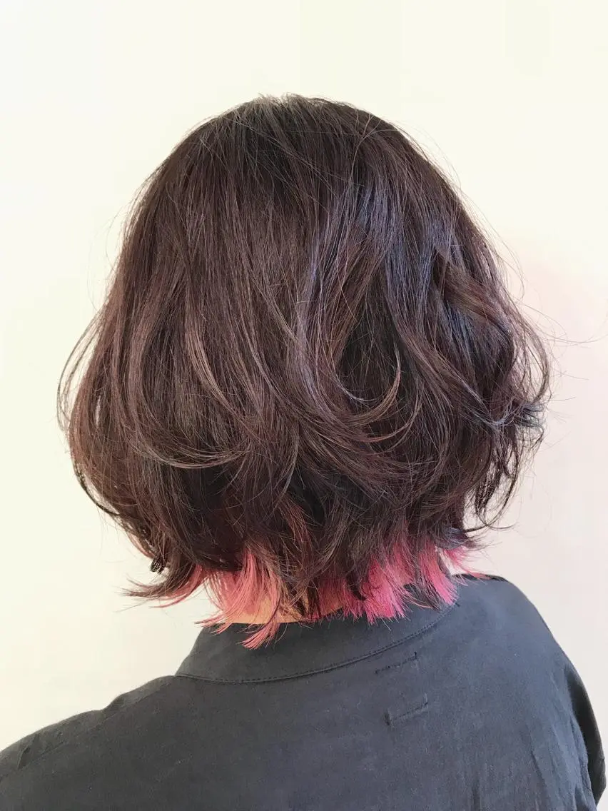 ミディアム カラー ピンクカラー レッドカラー バイオレットカラー ヘアカラー トリートメント やまだ まいのヘアスタイル