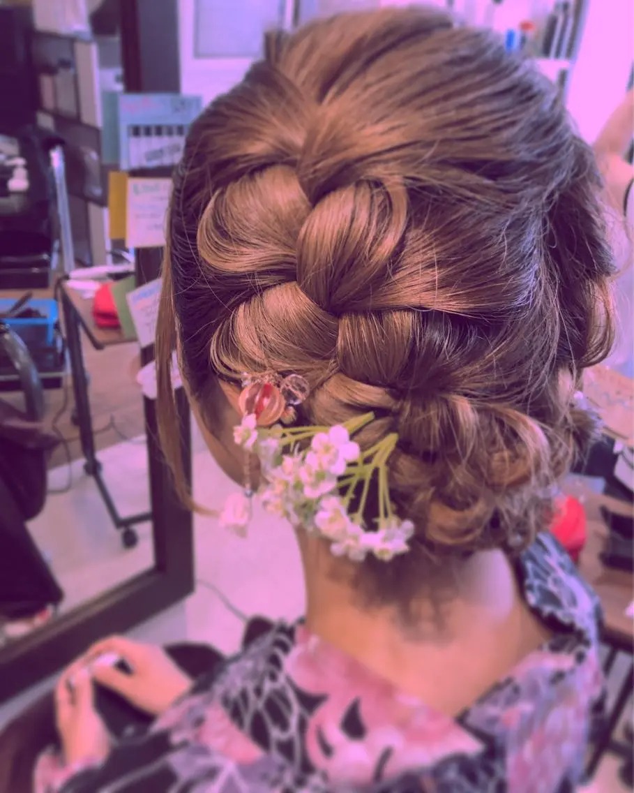 ヘアアレンジ 浴衣 高石 かおりのヘアスタイル