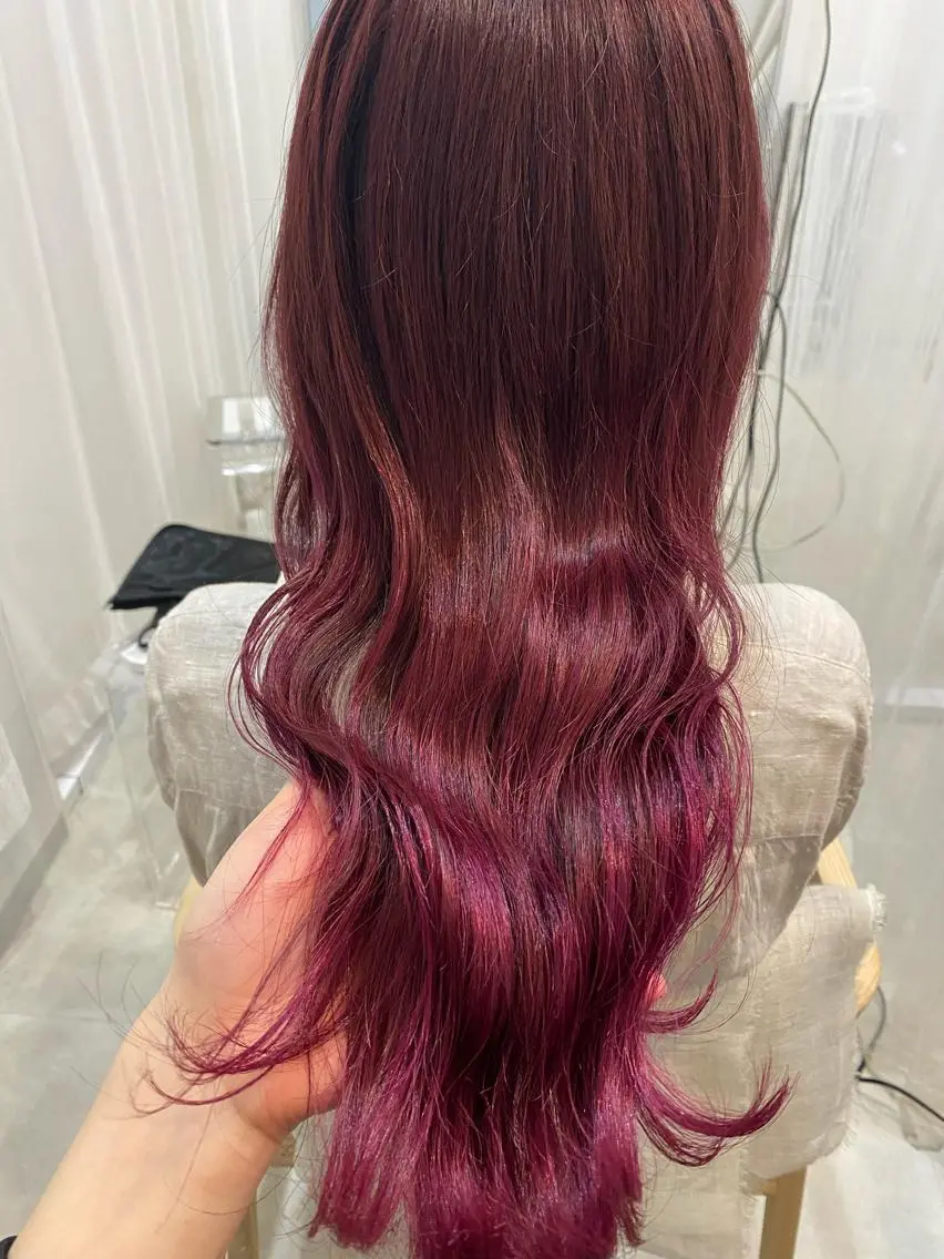 カラー ピンクカラー 谷川 李奈のヘアスタイル