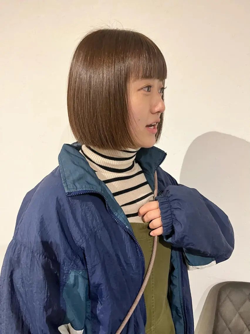 ショート カラー 切りっぱなしボブ ベージュカラー ブリーチ ブリーチなしカラー ボブ カット ヘアカラー ショート/パーマ/ カラー/FUKOのヘアスタイル