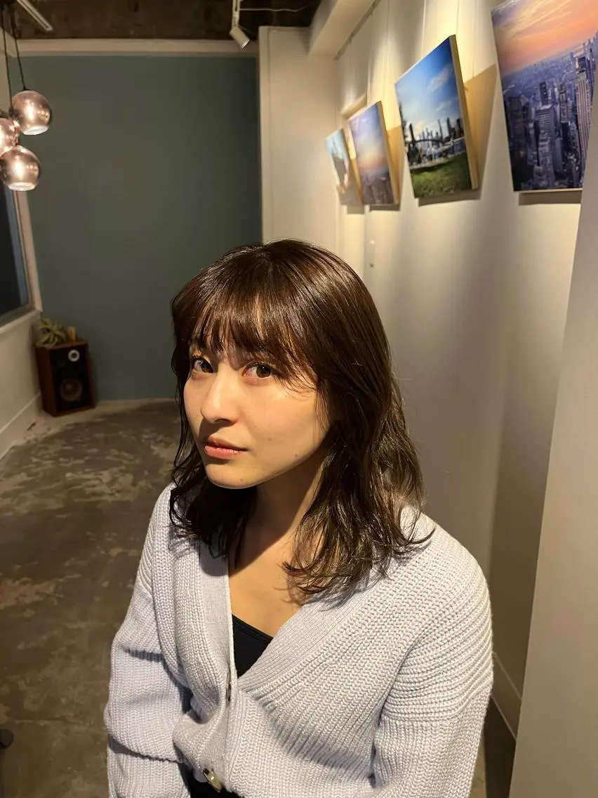 ミディアム カラー パーマ robe 田中 実友のヘアスタイル