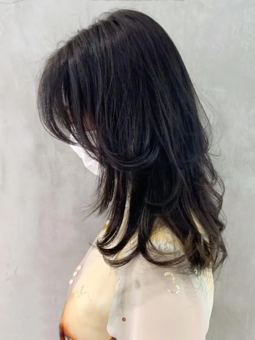 セミロング カラー パーマ ヘアアレンジ ハイレイヤー レイヤーカット ITbyALBUM 浦和店のヘアスタイル