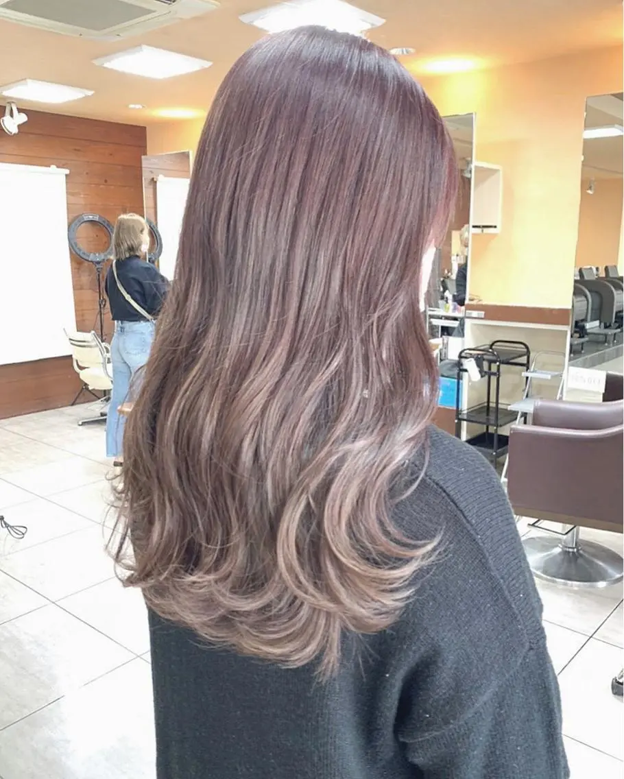 ロング ヘアカラー レイヤー/艶髪カラー 森本くるみのヘアスタイル