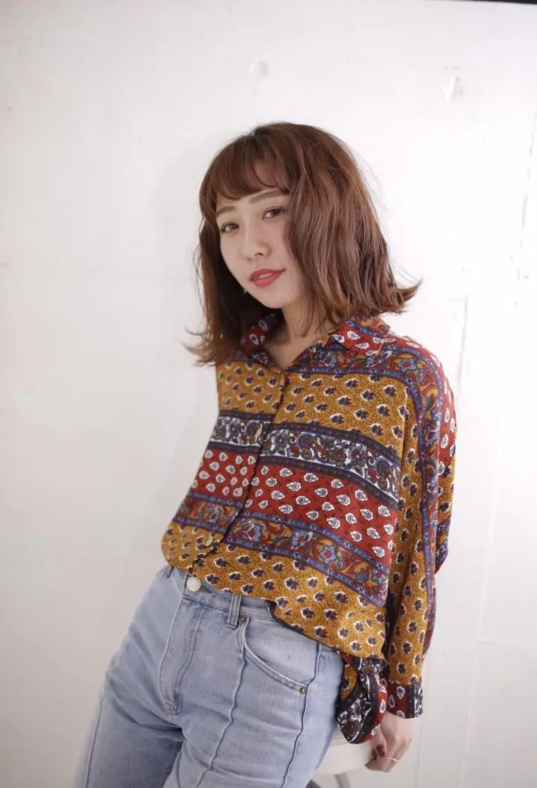 セミロング カラー パーマ ヘアアレンジ カット ヘアカラー トリートメント 髪質改善縮毛矯正 💎TOMOのヘアスタイル