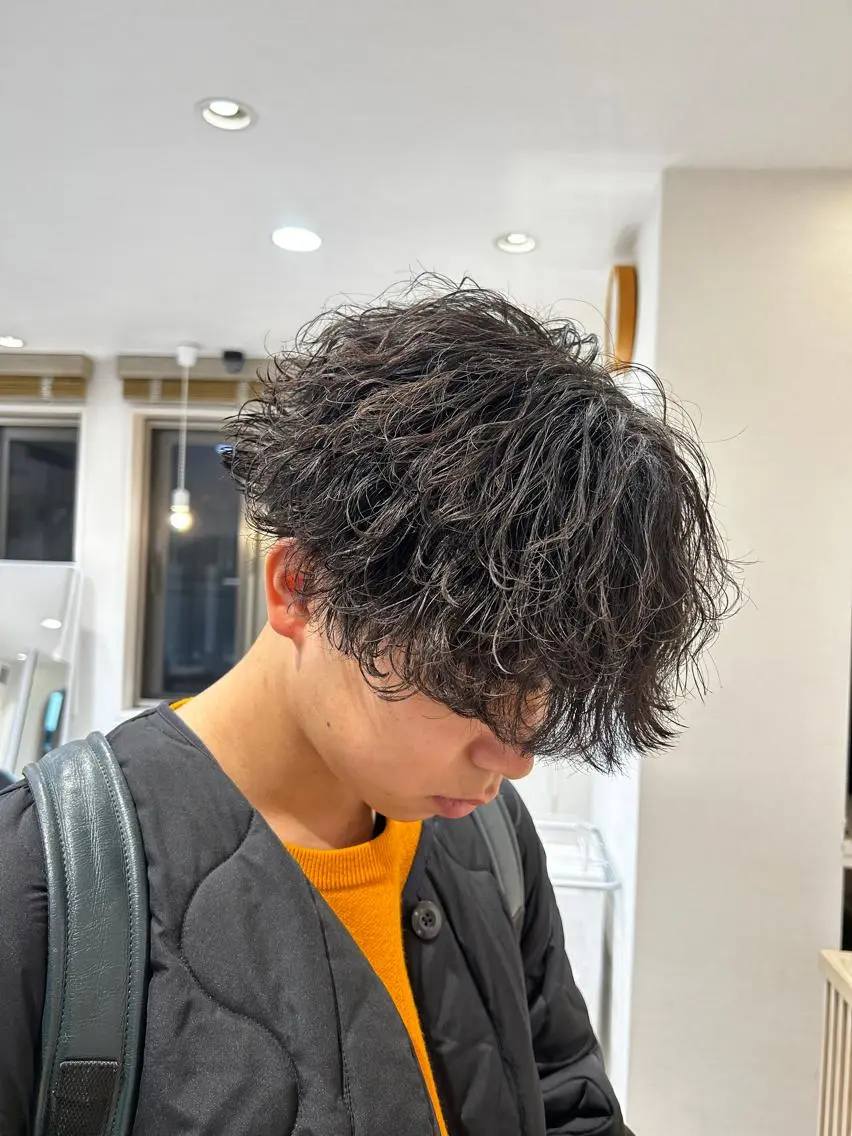 ショート パーマ メンズ メンズパーマ 波巻きパーマ メンズ支持数No.1 👑リュウ👑のヘアスタイル
