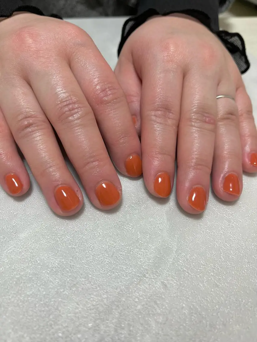 ネイル オレンジ ハンドネイル SAKU nail 作島茜のネイルデザイン