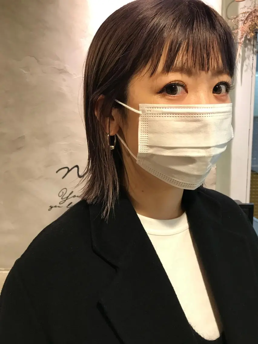 ミディアム カット ヘアカラー トリートメント ayane⭐️ボブ・ ショート・パーマのヘアスタイル