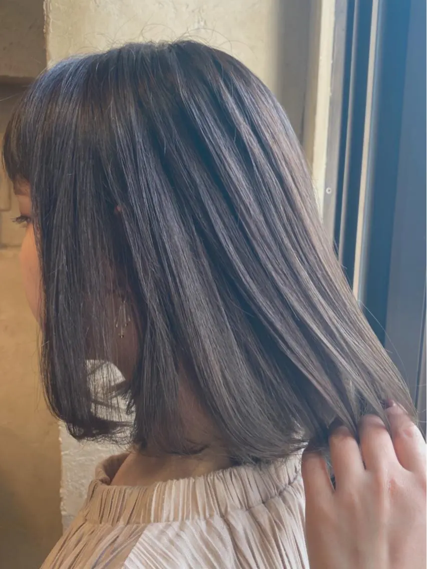 ミディアム カラー ベージュカラー マンツーマン 美容師💚コウブチのヘアスタイル