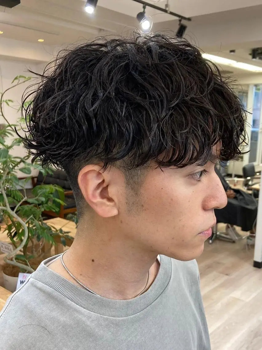 ショート パーマ メンズ メンズパーマ 波巻きパーマ SENTA✨メンズ パーマ✨fifth栄のヘアスタイル