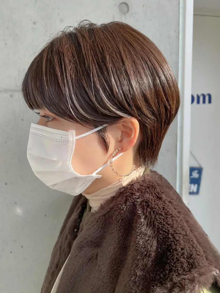 ショート カラー ブラウンカラー ナチュラルブラウン "小顔カット" Fuko.のヘアスタイル
