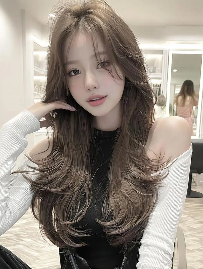 ロング カット ヘアカラー 林朱里/束間まつげ /レイヤーカット🌹のマツエク・マツパデザイン