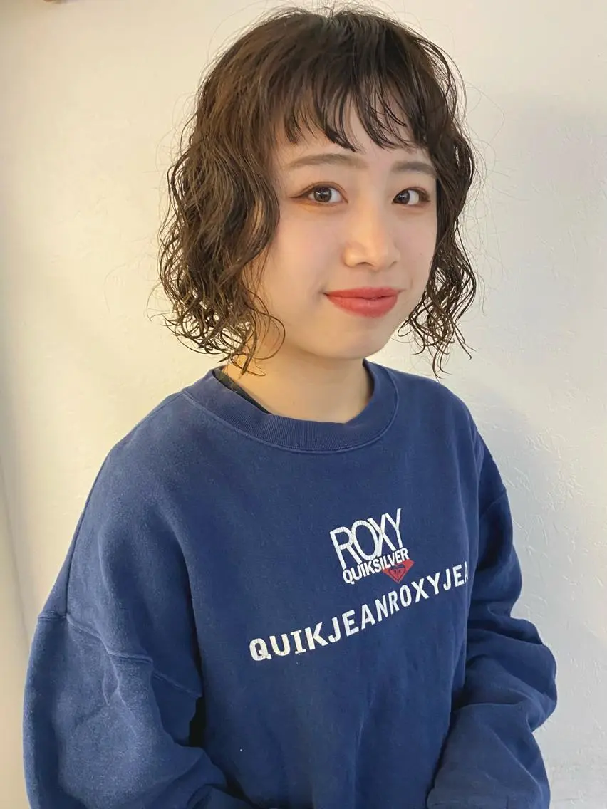 ショート パーマ ボブ 森貴裕/ベージュ/ パーマ/オリーブのヘアスタイル