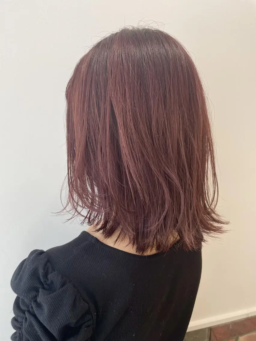 カラー ミディアム ボブ🍊暖色カラー 浅草【Bob美容師】のヘアスタイル