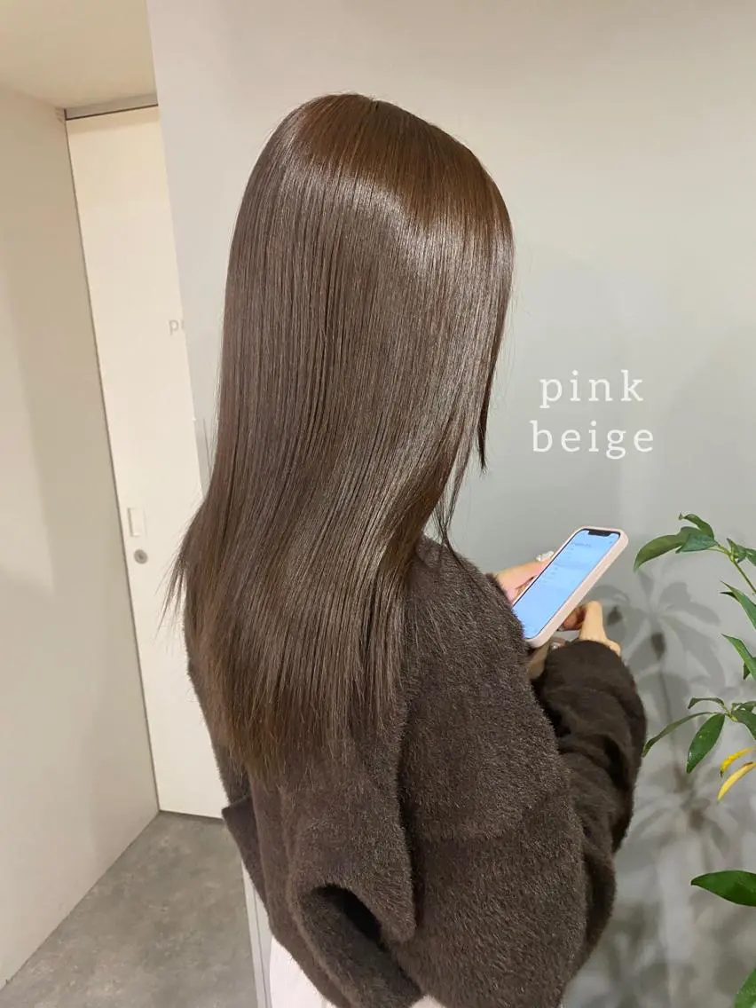 セミロング カラー ヘアアレンジ ベージュカラー 透明感カラー ピンクカラー トリートメント ヘアカラー ボブ /ニュアンス/ satomi🧸💖のヘアスタイル