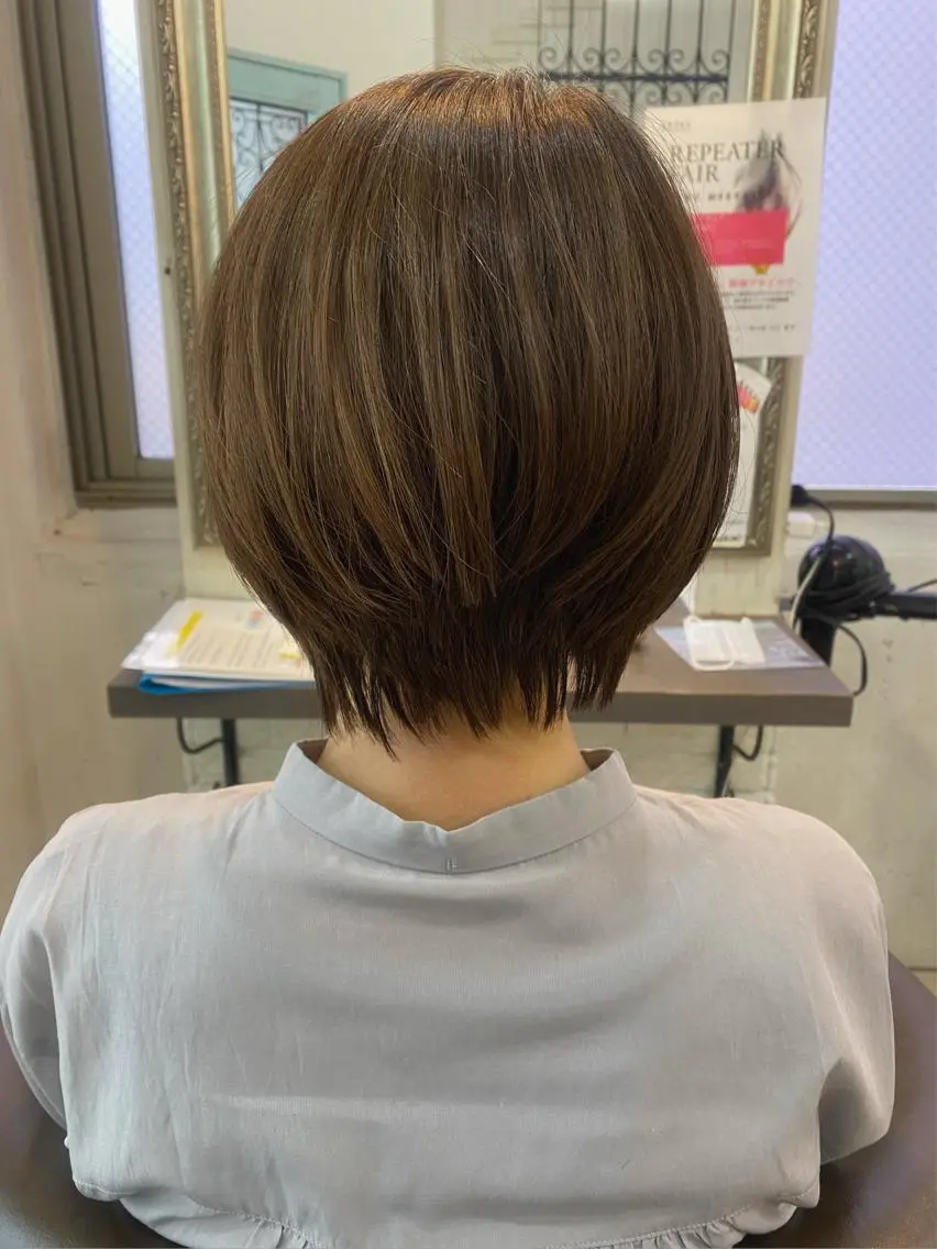 ショート カラー ヘアアレンジ ショートボブ ボブ ショートヘア kame|レイヤー / 似合わせ顔周りのヘアスタイル