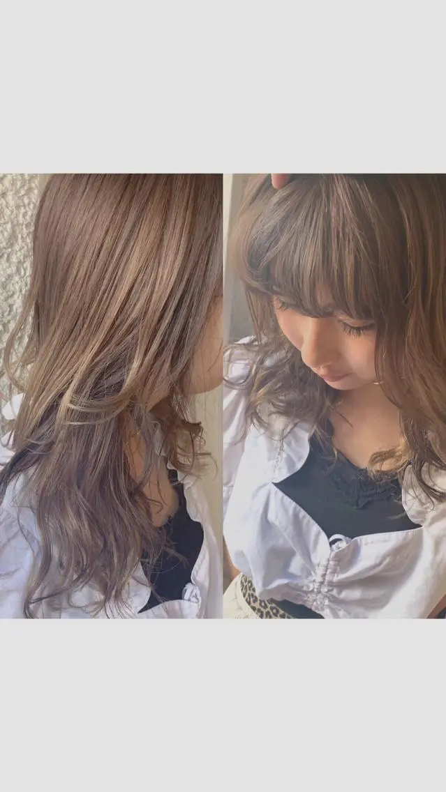 ロング カラー ヘアアレンジ 🤎艶髪×透明感🤎 【𝙔𝙐𝙕𝙐】のヘアスタイル