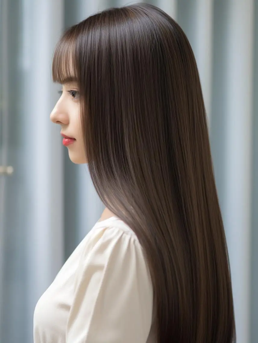カラー セミロング 表参道/さあ や/大人ナチュラルのヘアスタイル